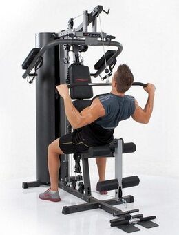 Finnlo by Hammer Kraftstation Autark 600, 16 Gewichtsblöcke (Butterflystange, Latzug, Ruderfunktion und mehr), multifunktionale Fitnessstation, max. Trainingsgewicht 80 kg
