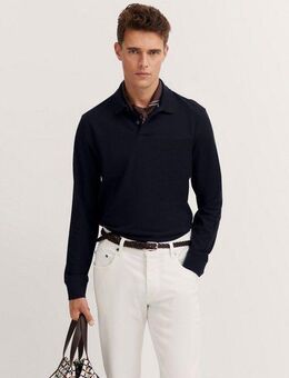 bugatti Langarm-Poloshirt mit langen Ärmeln