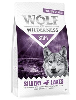 Wolf of Wilderness "Soft - Silvery Lakes" Freiland-Huhn & Ente - getreidefrei - Sparpaket: 5 x 1 kg