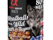 4 + 2 gratis! 6 x 400 g alpha spirit Dog Meatballs - Wildschwein & Thymian
