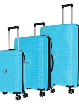 travelite Trolleyset ORBITA 4w S/M/L, 4 Rollen, (Set, 3 tlg., Hartschalen Trolleyset), Hartschalen-Koffer Kofferset Reiseset Handgepäck Aufgabegepäck