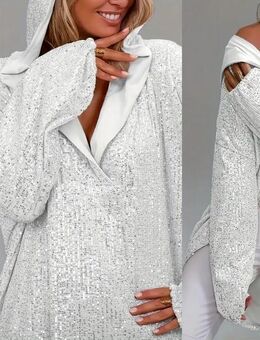 NEU*OVP* toller weißer Pailletten Pullover*Glitzer Tunika* weiß* - Schotten