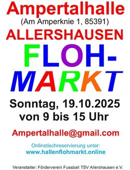 Großer Hallenflohmarkt Allershausen am 19.10.25 - Allershausen