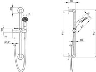 Deante Duschsystem »Vital« Duschset mit 3 Strahlarten (Wassersprühnebel, gemischt, Regen), 3 Strahlart(en), dient ebenso als Haltegriff bei Tragegewicht 100 kg