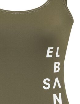 Elbsand Badeanzug Deep mit Logo in Kontrastfarbe