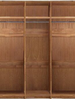 Home affaire Drehtürenschrank Huven, Kleiderschrank mit viel Stauraum, aus Massivem Eichenholz Scandi, 218cm Hoch, 1 Kleiderstange & 1 Fach, Bügelgriff & Soft-Close