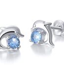 ☝️☝️☝️ 1 Paar Ohrringe Stecker, Delphine, Zirkonia, maritim, NEU ⭐⭐⭐⭐⭐ in 86368