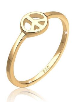 Elli Fingerring Peace Frieden Symbol 925 Sterling Silber