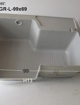 Duschwanne / Duschtasse grau LINKS ca 99 x 69 Wohnmobil / Wohnwagen gebraucht (aus Knaus 420 Country - Schotten Zentrum