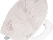 WENKO WC-Sitz White Marble, mit Relief, aus antibakteriellem Duroplast