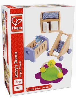 Hape Puppenhausmöbel Babyzimmer (Set, 8tlg)