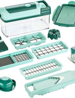 Genius Zerkleinerer Nicer Dicer Fusion inkl. XXL-Messereinsatz 12 x 36 mm, Set 14-tlg, ND Fusion werden eine Vielzahl von Schneidgeräten in Einem kombiniert