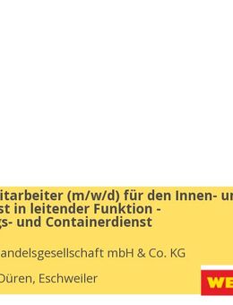 Vertriebsmitarbeiter (m/w/d) für den Innen- und Außendienst in leitender Funktion - Entsorgungs- und Containerdienst - Aachen