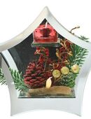 I.GE.A. Teelichthalter Deko-Objekt mit LED Licht und Teelichtkerze (1 St), Tanne Zapfen Beeren LED-Kerze Kerzenhalter Weihnachtsdeko Dekoobjekt in 00000