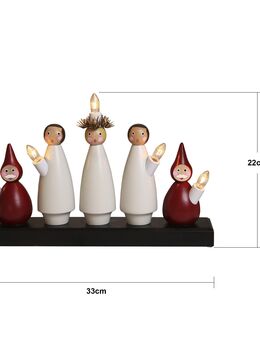 Star Trading Fensterleuchter "Luciakör" 5-flammig, Material: Holz - Kaiserslautern