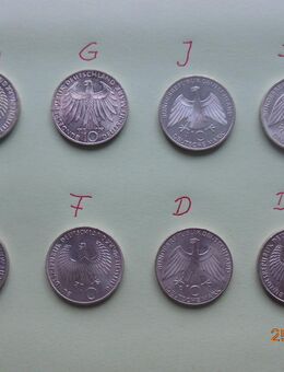8 x 10 DM Silbermünzen Olympia 1972 - München Maxvorstadt