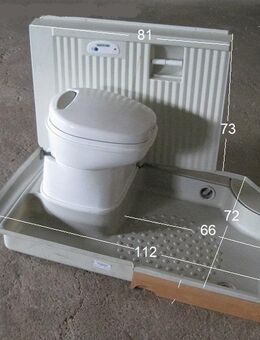 Badset 3tlg. Toilette Thetford C200S, Duschwanne / Duschtasse, Wandverkl.gebraucht - Schotten Zentrum