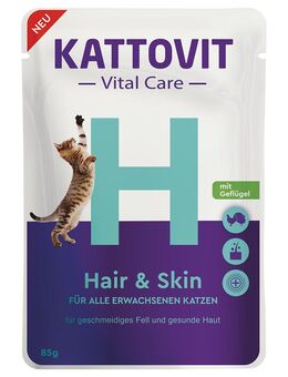 Kattovit Vital Care Hair & Skin Pouches mit Geflügel - Sparpaket: 24 x 85 g
