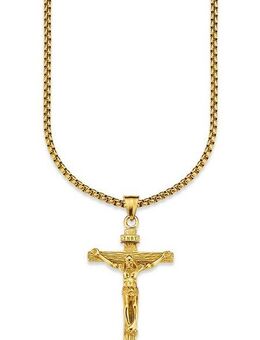Bruno Banani Kette mit Anhänger Schmuck Geschenk Halskette Kreuz Gravur INRI Venezianerkette