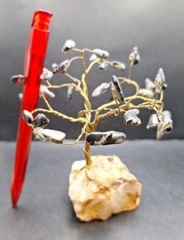 Dekobaum Marmor und Draht grau weiß gold Deko 13cm hoch 8cm breit - Essen