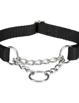 Trixie Premium Zug-Stopp Halsband Schwarz - Größe S-M: 30 - 40 cm Halsumfang, 15 mm breit
