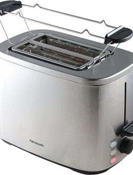 Hanseatic Toaster HT8007SD, 2 kurze Schlitze, 800 W, mit Brötchenaufsatz