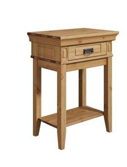 Home affaire Nachttisch Vinales, Konsolentisch, Beistelltisch ideal für Boxspringbetten, Aus massiver Kiefer, mit Fräsungen