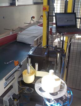 Sack Etikettiermaschine mit Sato Drucker S84NX 200dpi NEU mit Etikettensoftware und 1x gebrauchtes Notebook dazu - Eberbach