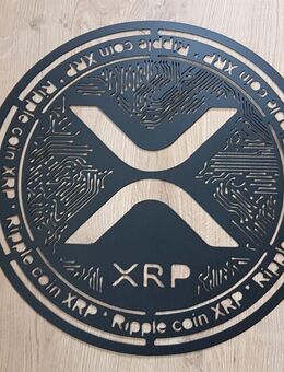 Blechschild Ripple XRP – Metall Wanddeko, Wandbild, Krypto-Währung, Blogchain - Miltach