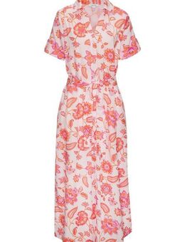 LASCANA Hemdblusenkleid (mit Bindegürtel) aus Leinenmischgewebe, Seitennahttaschen, Alloverprint