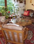 Gestellgarnitur Leder Eiche Garnitur  Sofa 2 Sessel  hochwertige und neuwertige Garnitur in 53773