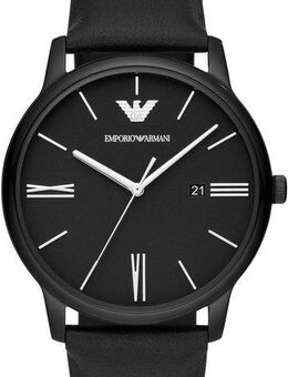 Emporio Armani Quarzuhr AR11573, Armbanduhr, Herrenuhr, Datum, analog, Lederarmband