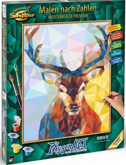 Schipper Malen nach Zahlen Meisterklasse Premium - Polygon-Art Hirsch, Made in Germany