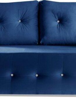 WERK2 Schlafsofa Monaco Design Bettsofa, pflegeleichter Samtoptik Bezug, Breite 205cm, 2-Sitzer Schlafcouch mit Bettkasten & funkelnden Ziersteinchen
