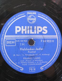 Schellack Schallplatte: Franzl Lang - Holzhacker-Jodler / Bin i bei dir - Biebesheim (Rhein)