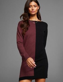 Laura Scott Strickkleid mit zweifarbigem Colourblock Design