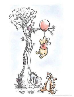 Komar Bild Winnie the Pooh Hang on, Disney (1 St), Wandbild zur Dekoration im Kinderzimmer - ohne Rahmen