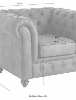 Home affaire Sessel Chesterfield B/T/H: 105/69/74 cm, mit hochwertiger Knopfheftung, auch in Leder