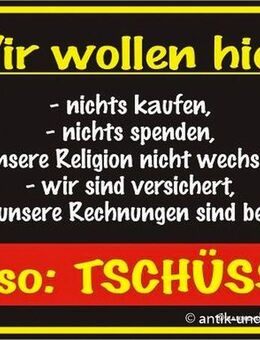 Lustiges Blechschild Wir wollen hier nicht... 22x17 cm - Hamburg