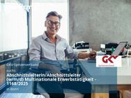 Abschnittsleiterin/Abschnittsleiter (w/m/d) Multinationale Erwerbstätigkeit - 1168/2025 - Bonn