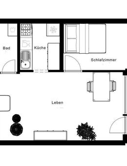 Moderne 2-Zimmer-Wohnung mit Balkon in Frankfurt am Main - Frankfurt (Main)