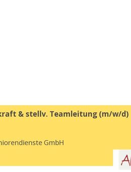 Pflegehilfskraft & stellv. Teamleitung (m/w/d) Teilzeit - Dresden