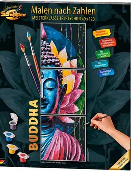 Schipper Malen nach Zahlen Meisterklasse Triptychon - Buddha, Made in Germany