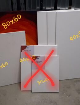 5 Stück verschiedene Keil - Leinwände für Kreative - bemalt, übermalt - München