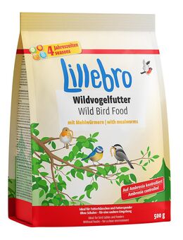 Lillebro Wildvogelfutter mit Mehlwürmern - 3 x 500 g