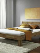 Bett 180 x 200 cm Wildeiche massiv geölt JE-180 in 32278