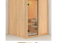 Karibu Sauna Milaja, BxTxH: 151 x 151 x 198 cm, 68 mm, (Set) 3,6-kW-Plug & Play Ofen mit integrierter Steuerung