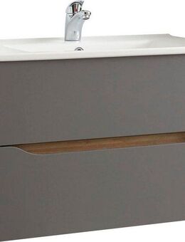 Saphir Waschtisch Quickset Keramikwaschtisch mit Unterschrank, 75 cm breit, Waschplatz, Unterschrank mit Waschbecken, 2 Schubladen, grifflos