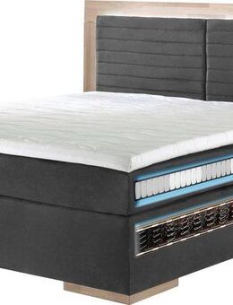 Places of Style Boxspringbett Cup, mit LED-Beleuchtung, Massivholzrahmen und Topper, in 2 Härtegraden