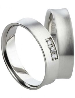 Titanringe mit drei Zirkonias AB666-AB667 - Aholming